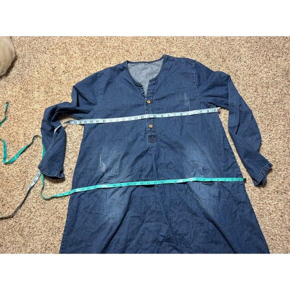 VINTAGE MORDENMISS Blue Denim/Jean Dress, size women's XL, Flowy, wide fitting - Picture 3 of 13